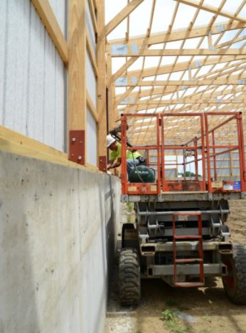 With post-frame buildings, no concrete slab is required.